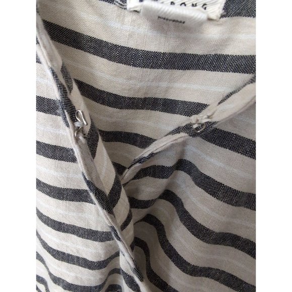 Billabong Linger On Tank Romper Shorts Womens M Black Tan Striped Casual Beach - Picture 6 of 12